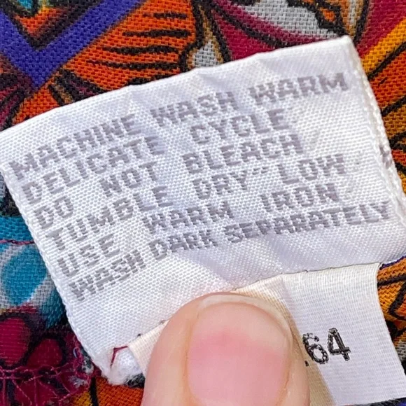 Sharpely | VTG Geo Print Cinched Waist Long Sleeve Round Neck Lightweight Blouse - Picture 10 of 11